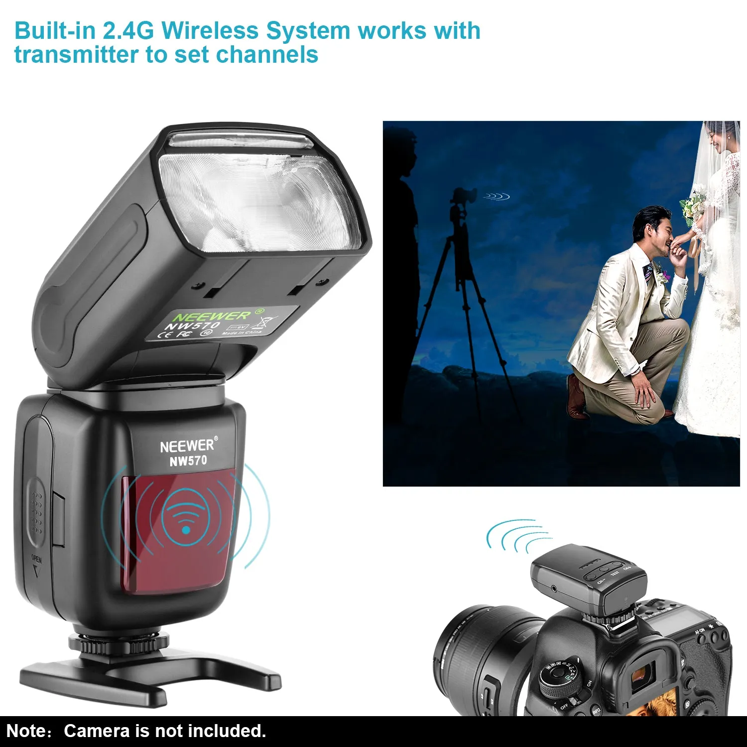 Neewer Flash Speedlite with 2.4G Wireless System and 15 Channel Transmitter