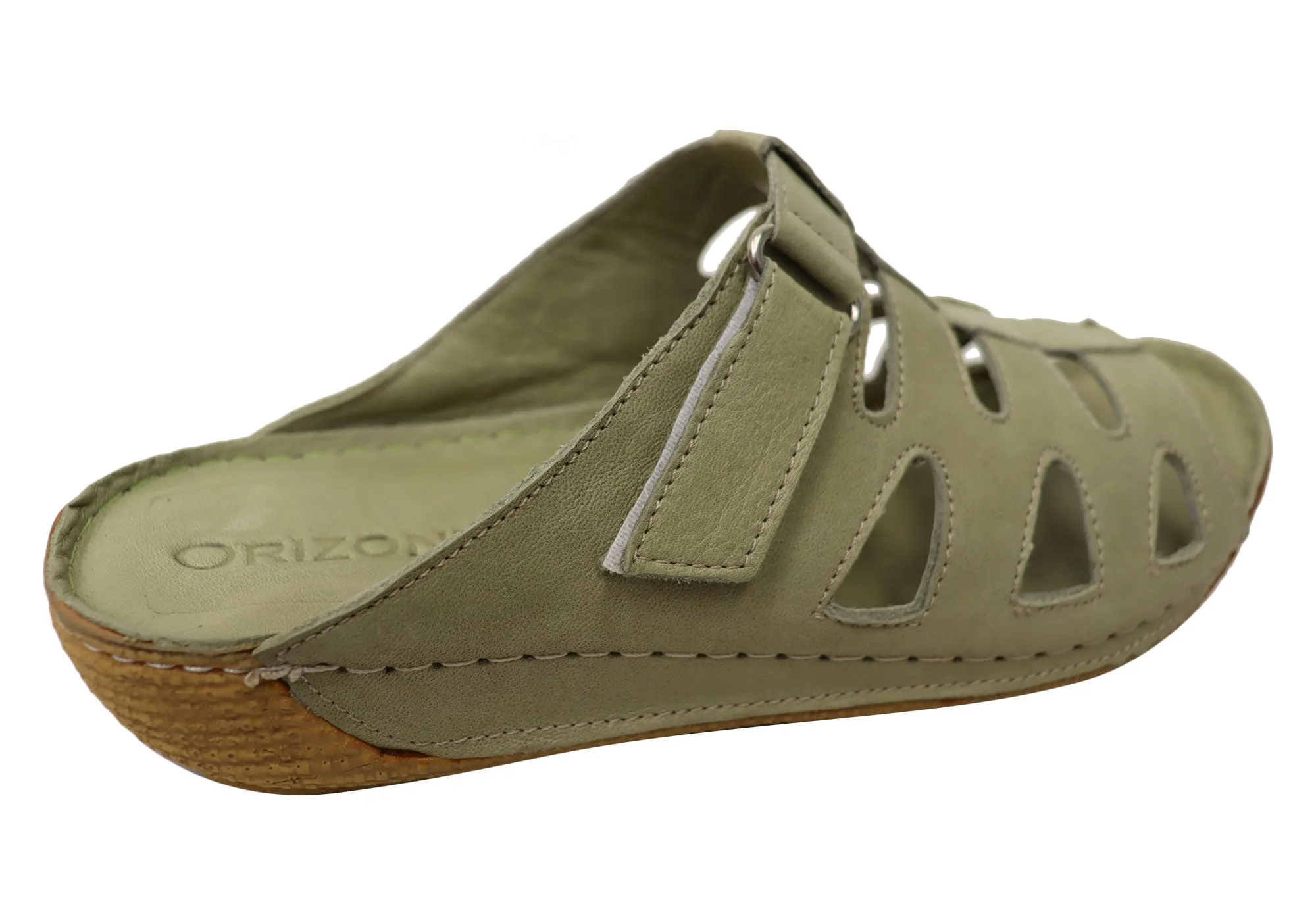 Orizonte Panera Womens European Comfortable Leather Slides Sandals