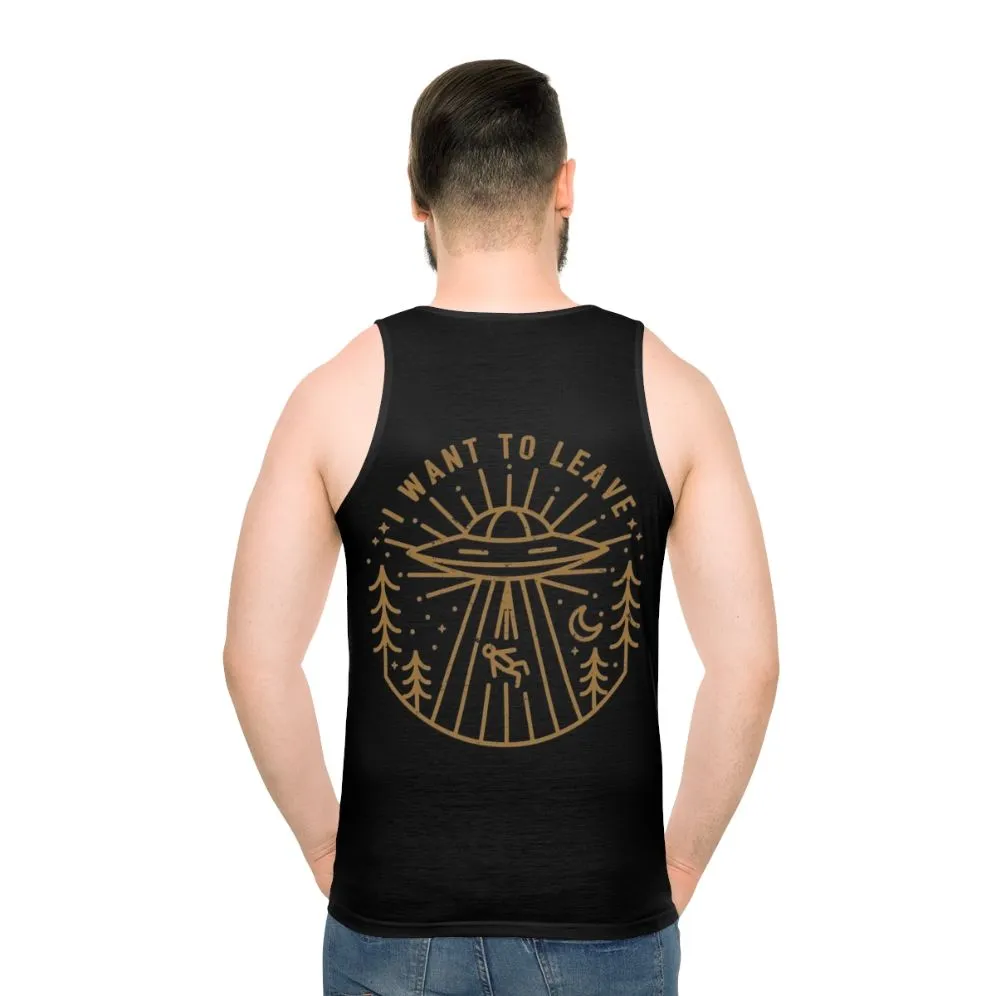 "I Want To Leave" Unisex Science Fiction Tank Top