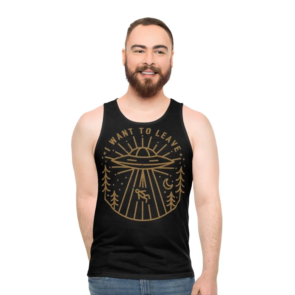 "I Want To Leave" Unisex Science Fiction Tank Top