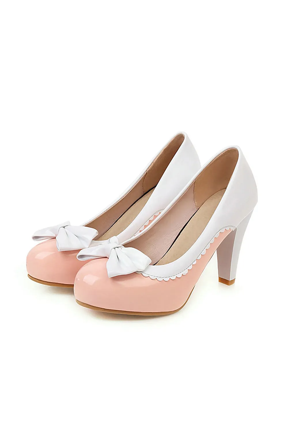 Retro Bowknot High Heels Shoes