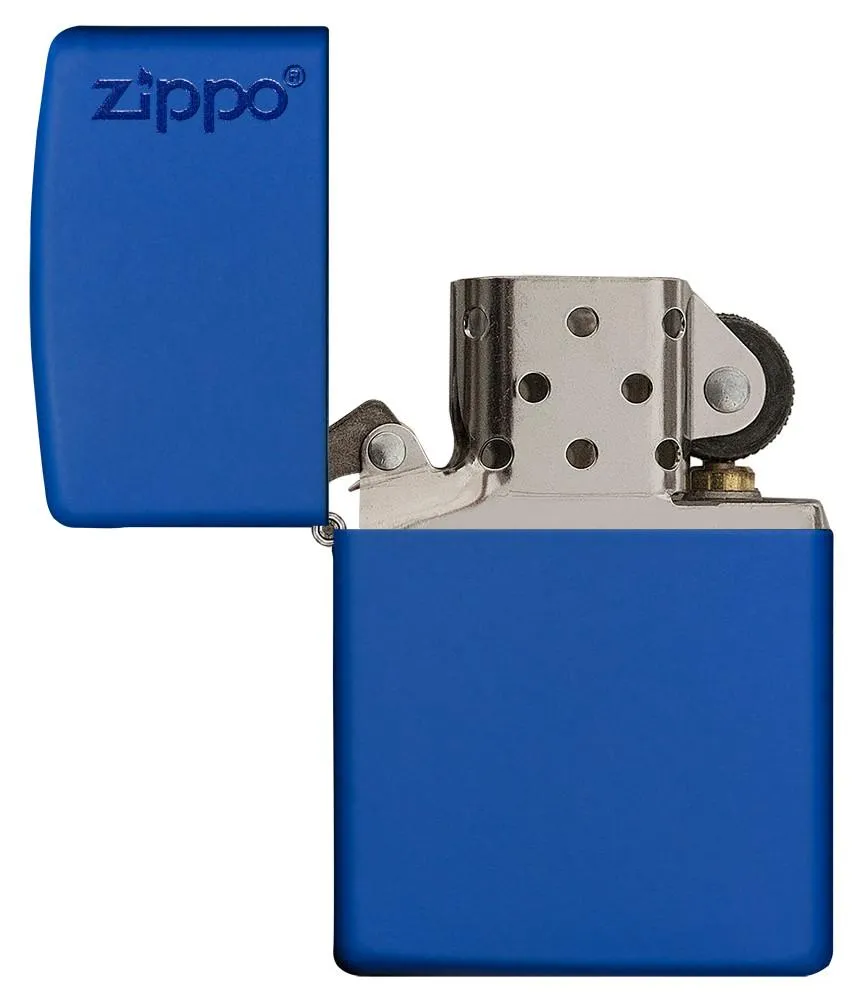 Royal Blue Matte Zippo Logo