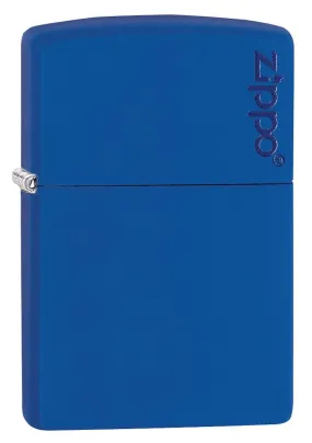 Royal Blue Matte Zippo Logo