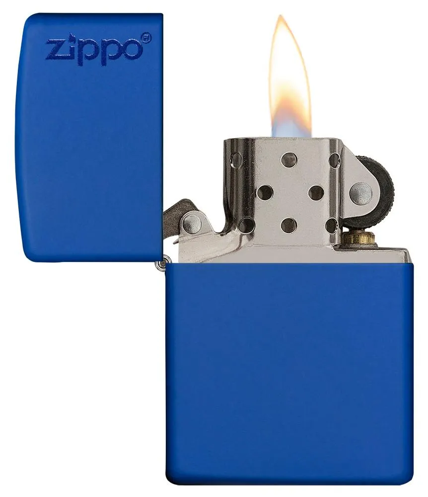 Royal Blue Matte Zippo Logo