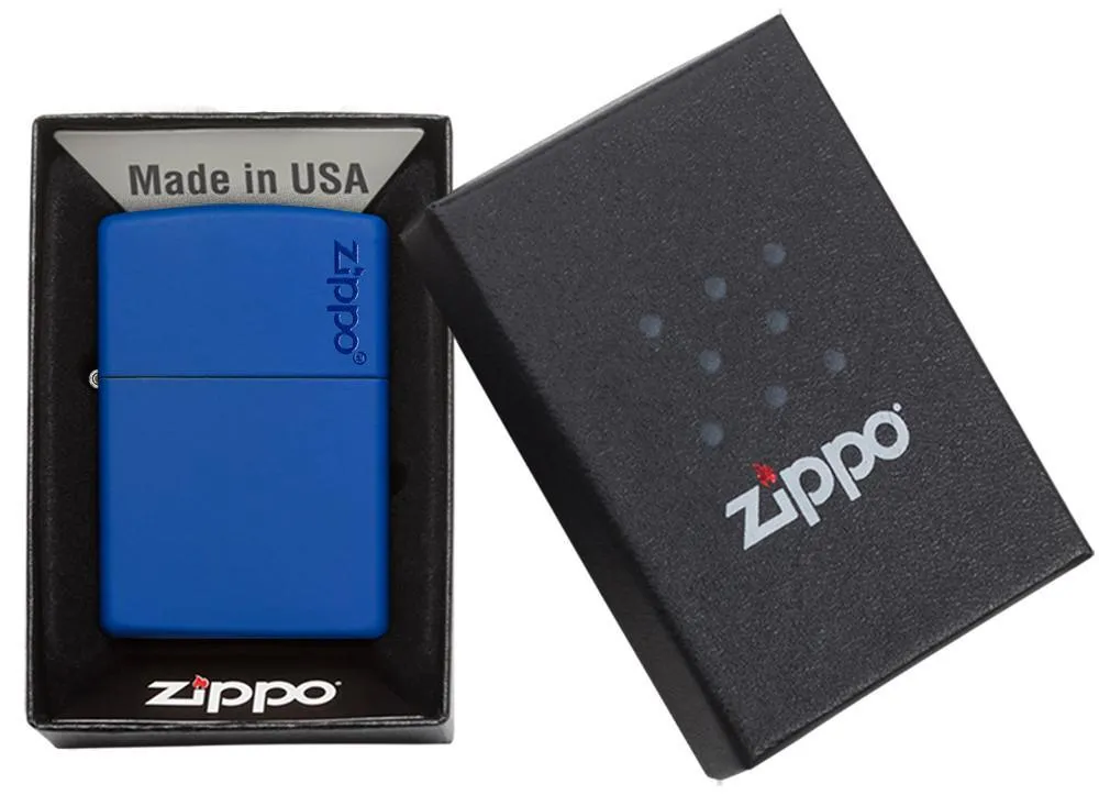 Royal Blue Matte Zippo Logo