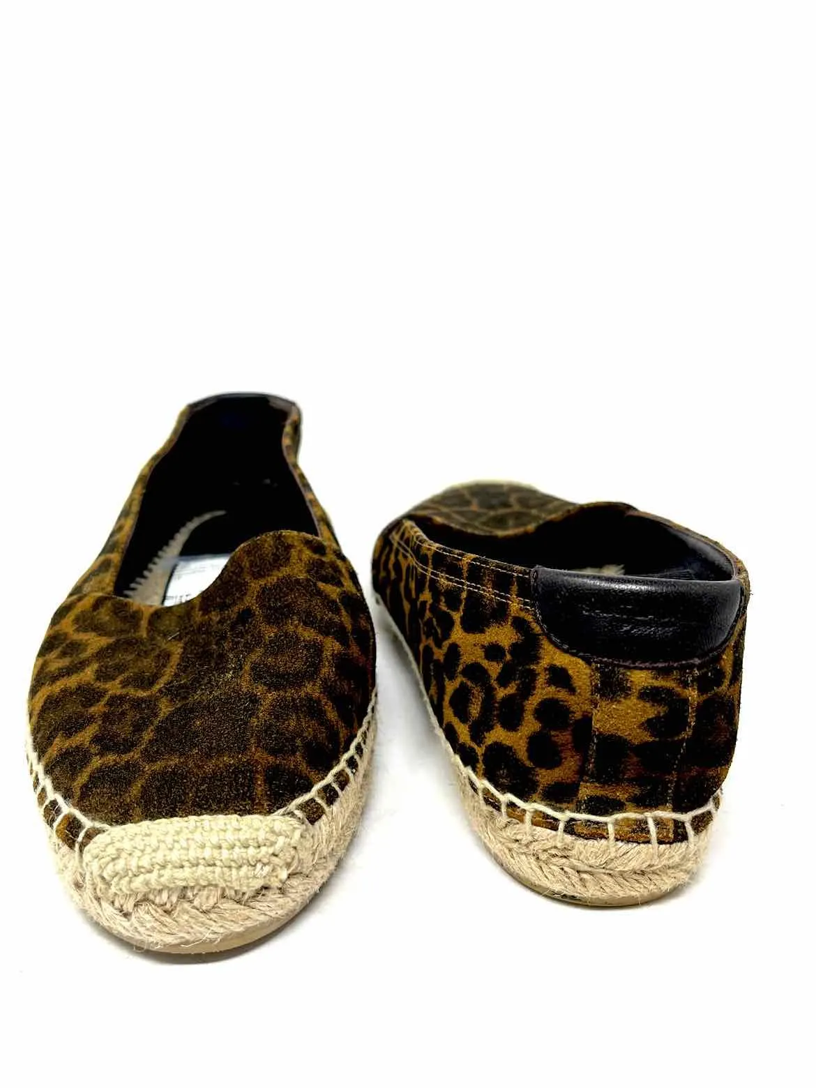 Saint Laurent Women's Tan/Brown Espadrille Suede Animal Print Size 39/9 Flats