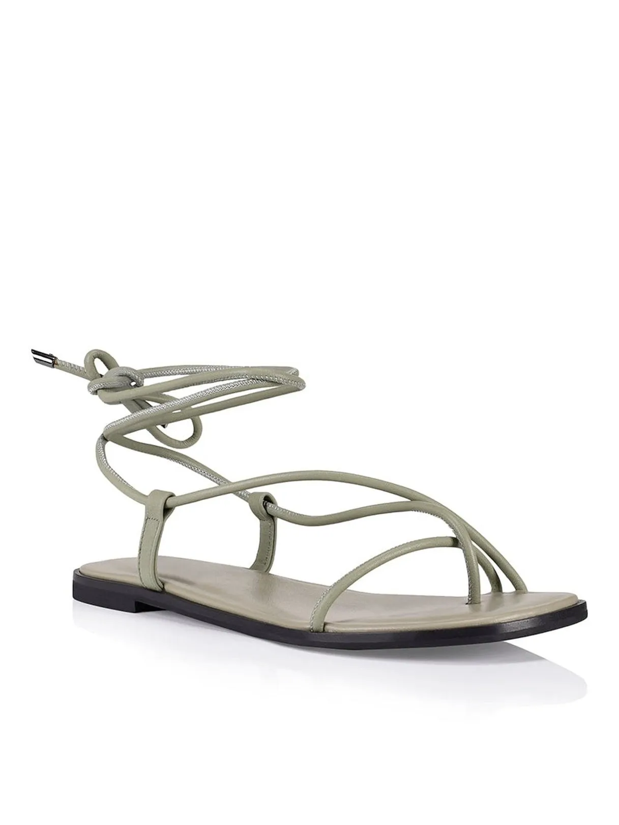 Sava Tie Up Sandals - Olive Leather