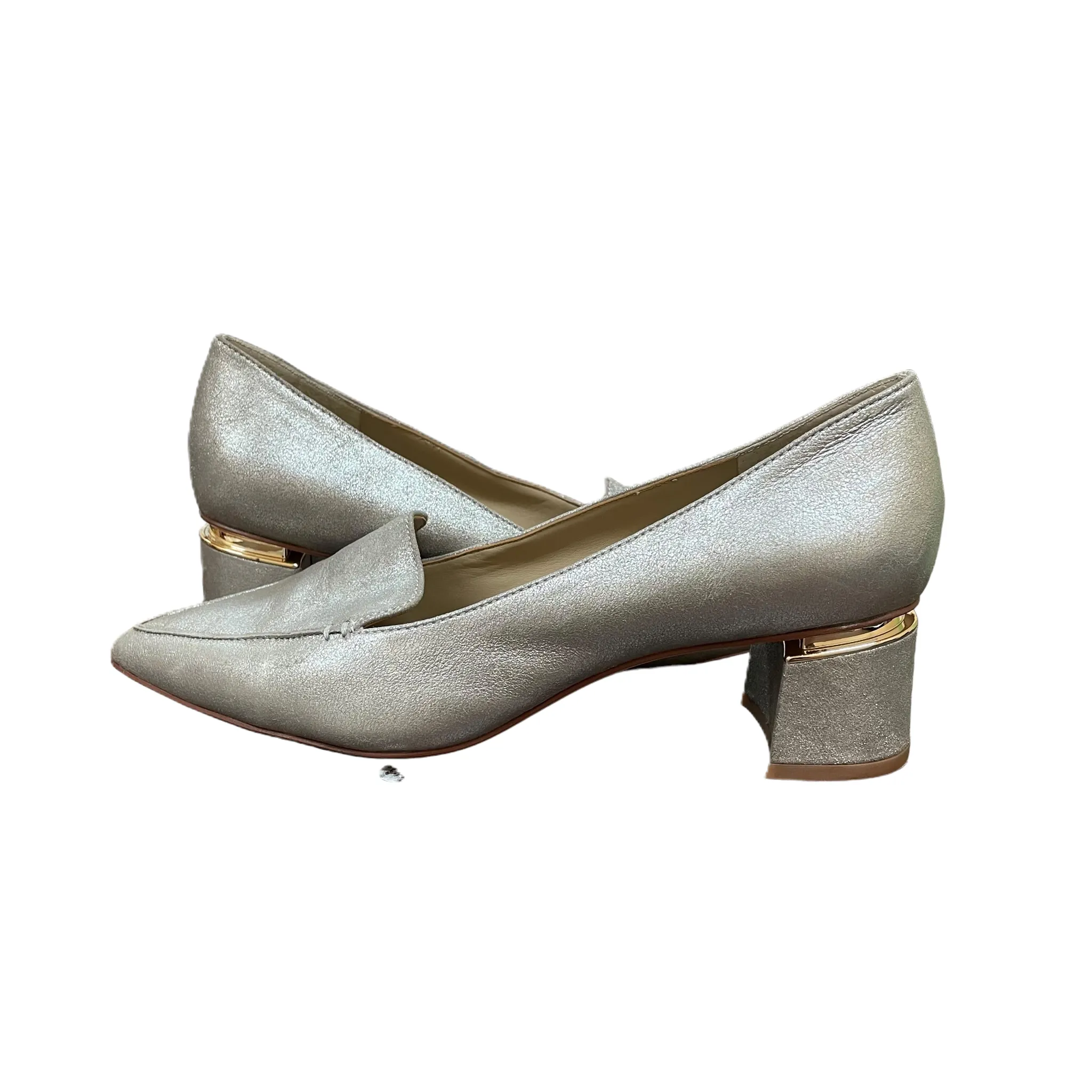 Silver Shoes Heels Block By Enzo Angiolini, Size: 8