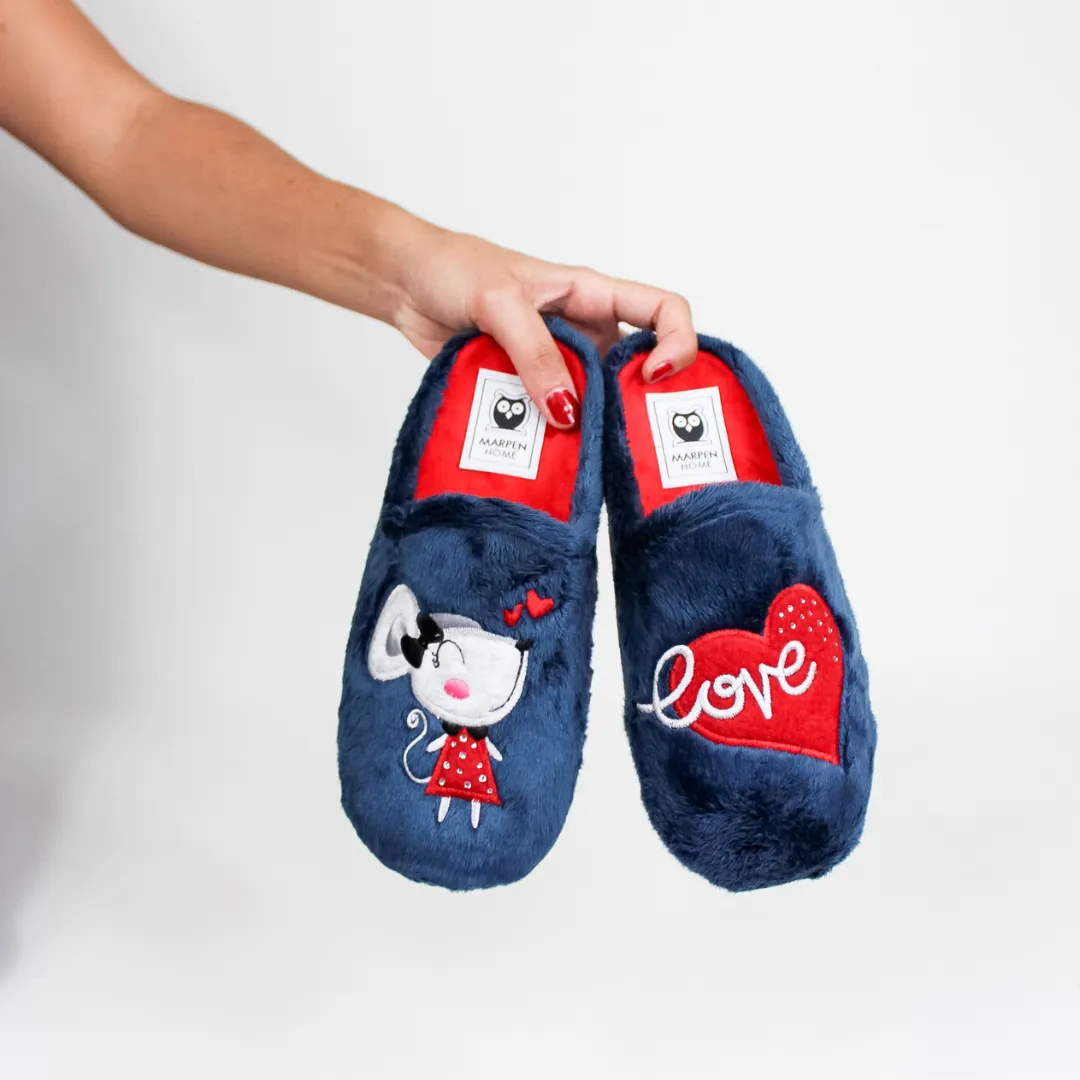 Slippers Ratita Love Marino