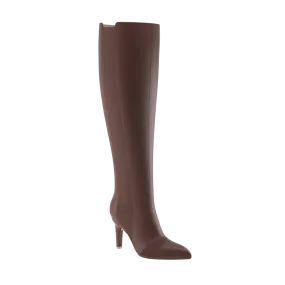 The Knee High Boot Walnut Leather   Stiletto Heel Kit 4 Walnut