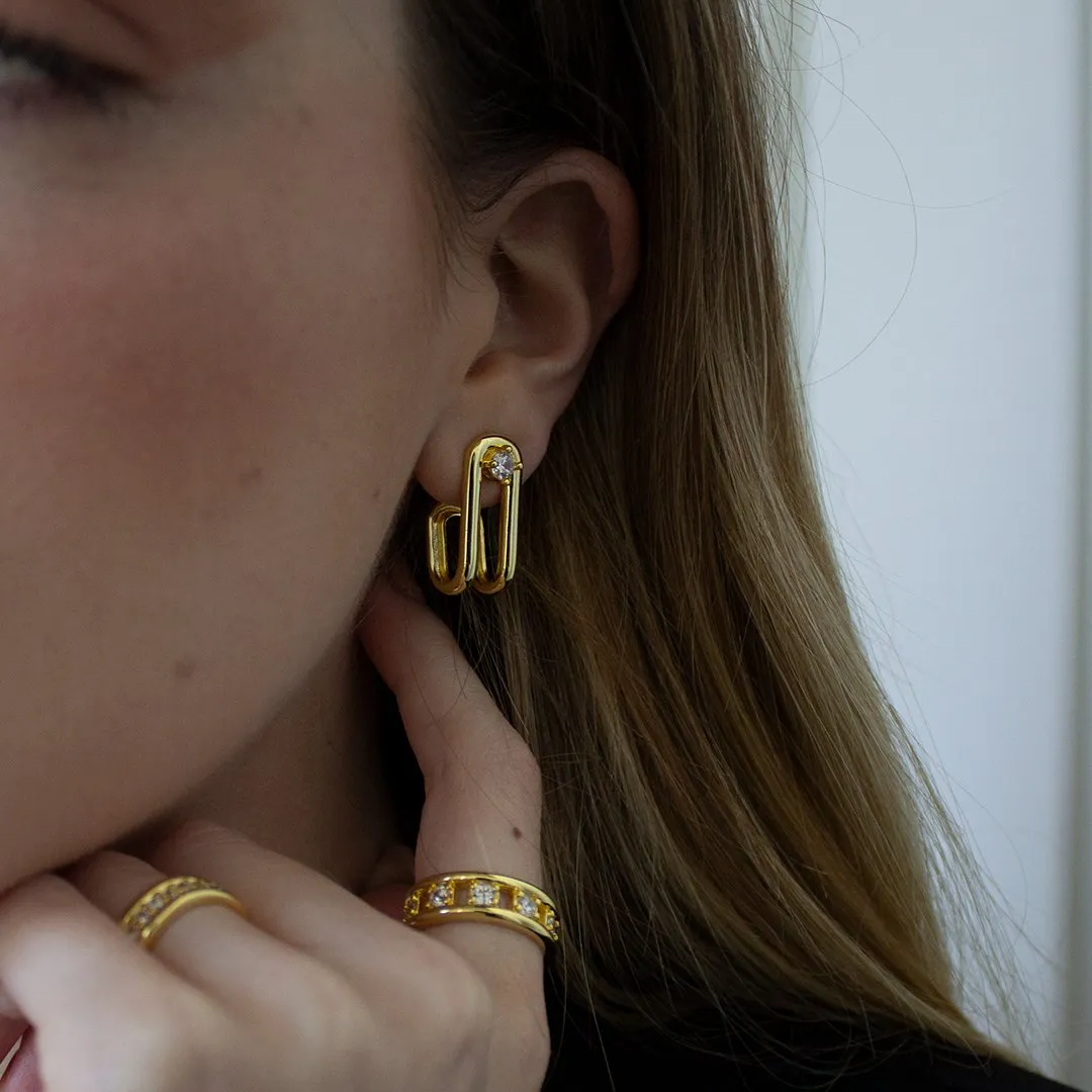 THE LINK CURVE EARRINGS