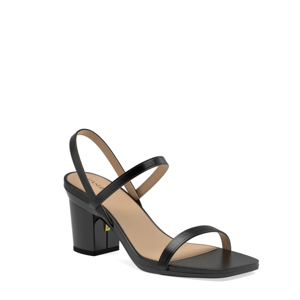 The Slingback Miranda - Coal   Block Heel Kit 3 Coal-FINAL SALE