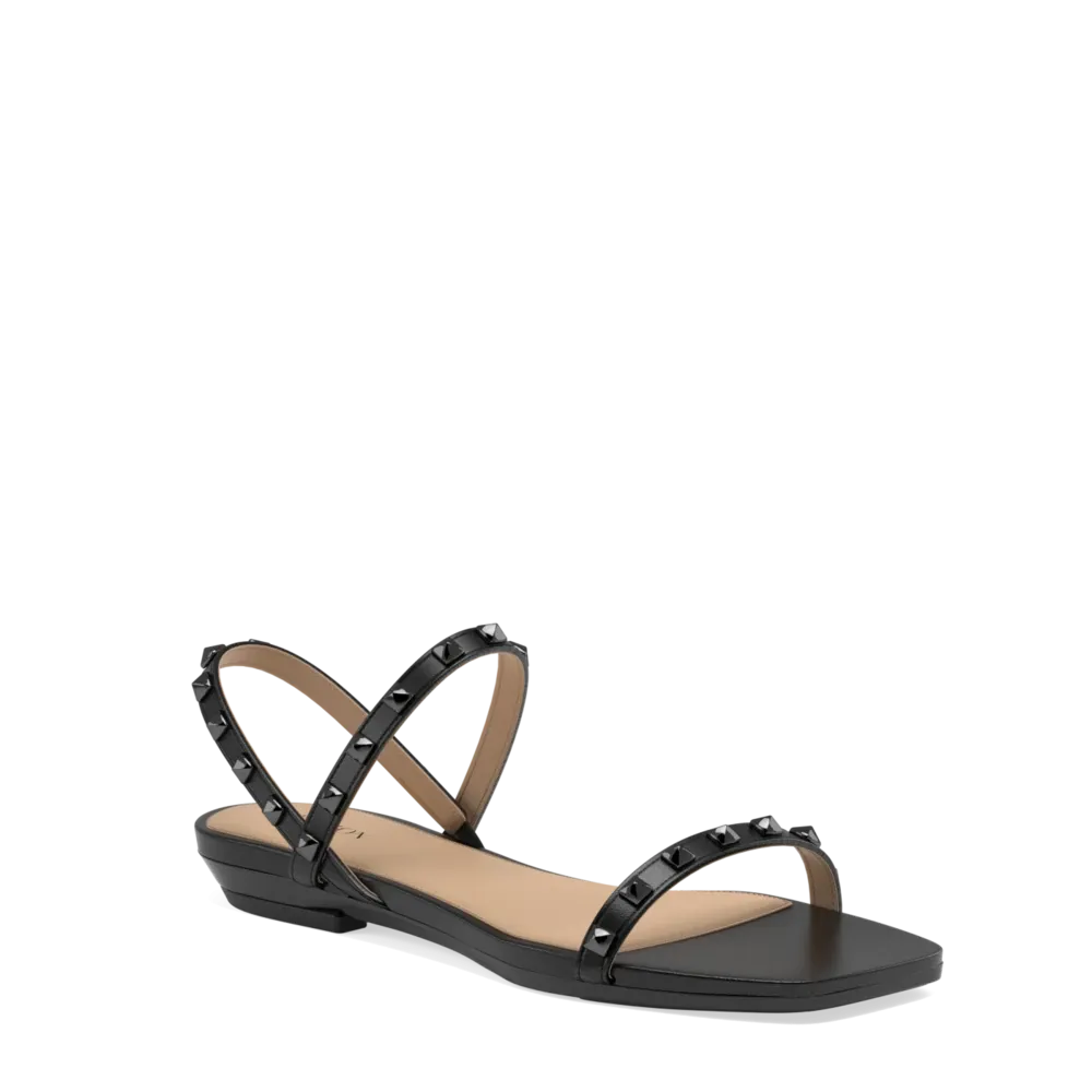 The Slingback Miranda - Coal Leather Stud-FINAL SALE