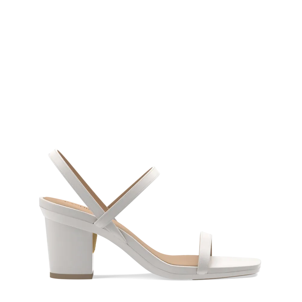 The Slingback Miranda - White   Block Heel Kit 3 White-FINAL SALE