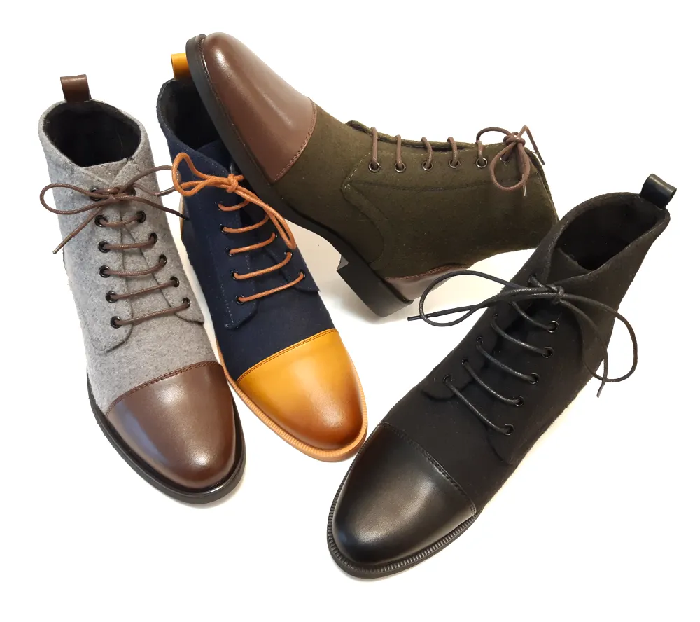 The Traveler's Toecaps in Navy Blue and Light Brown