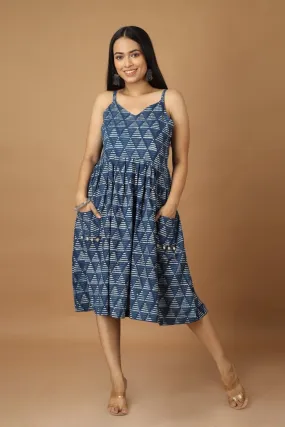 Trikona Dabu Indigo Dress