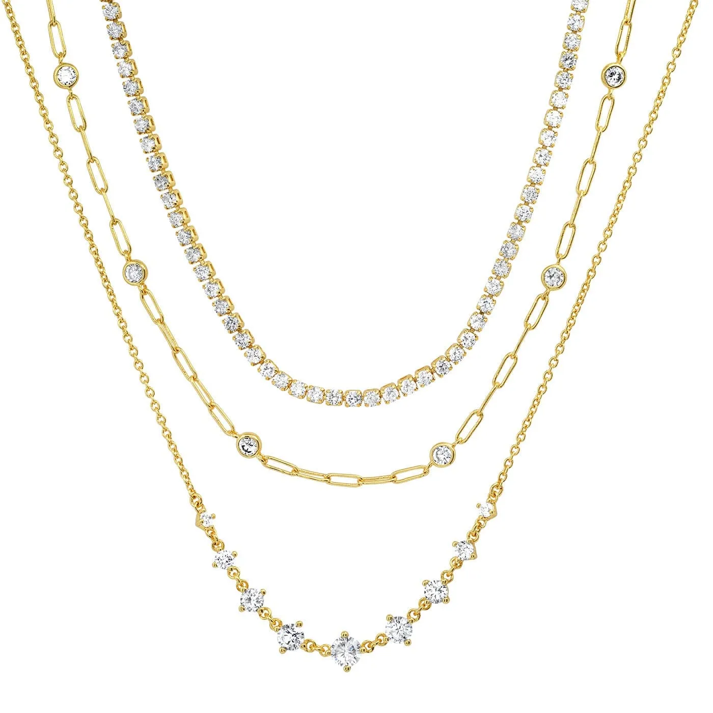 Triple Layer Tennis Necklace