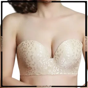 Underwire Embellished Floral Net Padded Bra