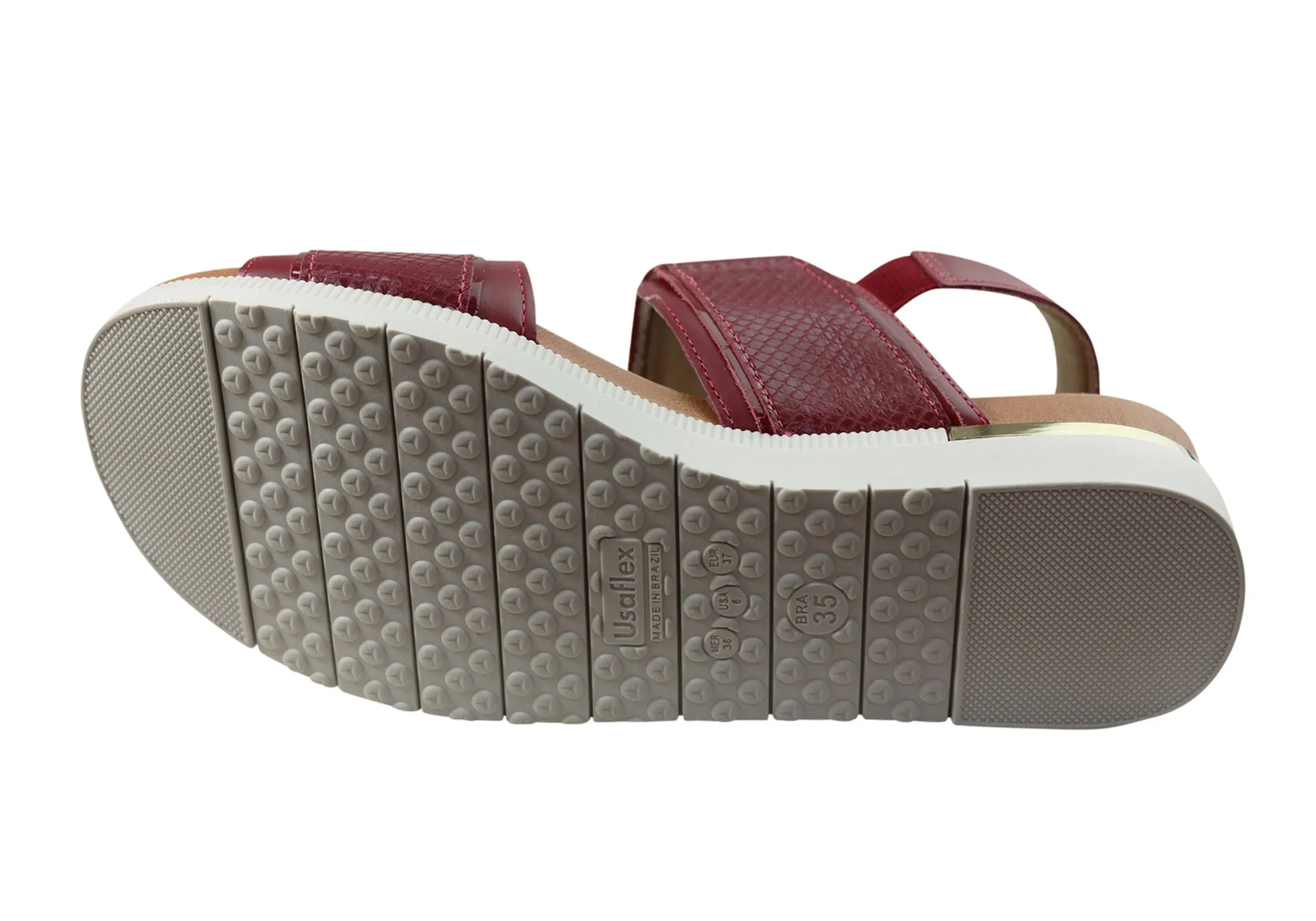 Usaflex Hilda Womens Comfortable Leather Sandals Made In Brazil