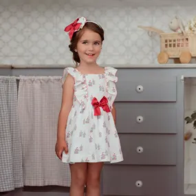 VESTIDO PARA NIÑA COLOR BLANCO CON ESTAMPADO