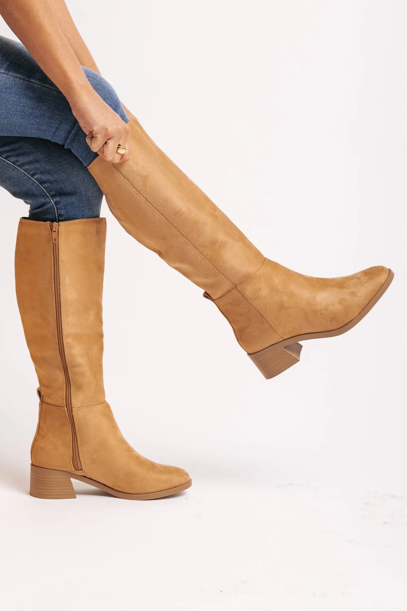 Vintage Tan Suede Knee High Boots - FINAL SALE