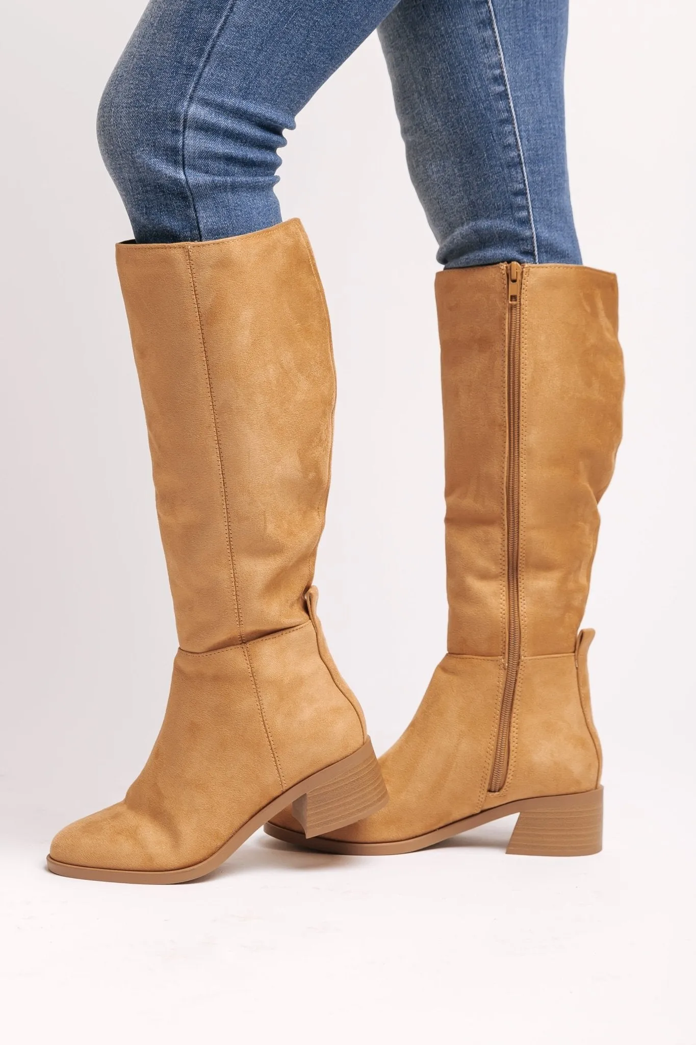 Vintage Tan Suede Knee High Boots - FINAL SALE