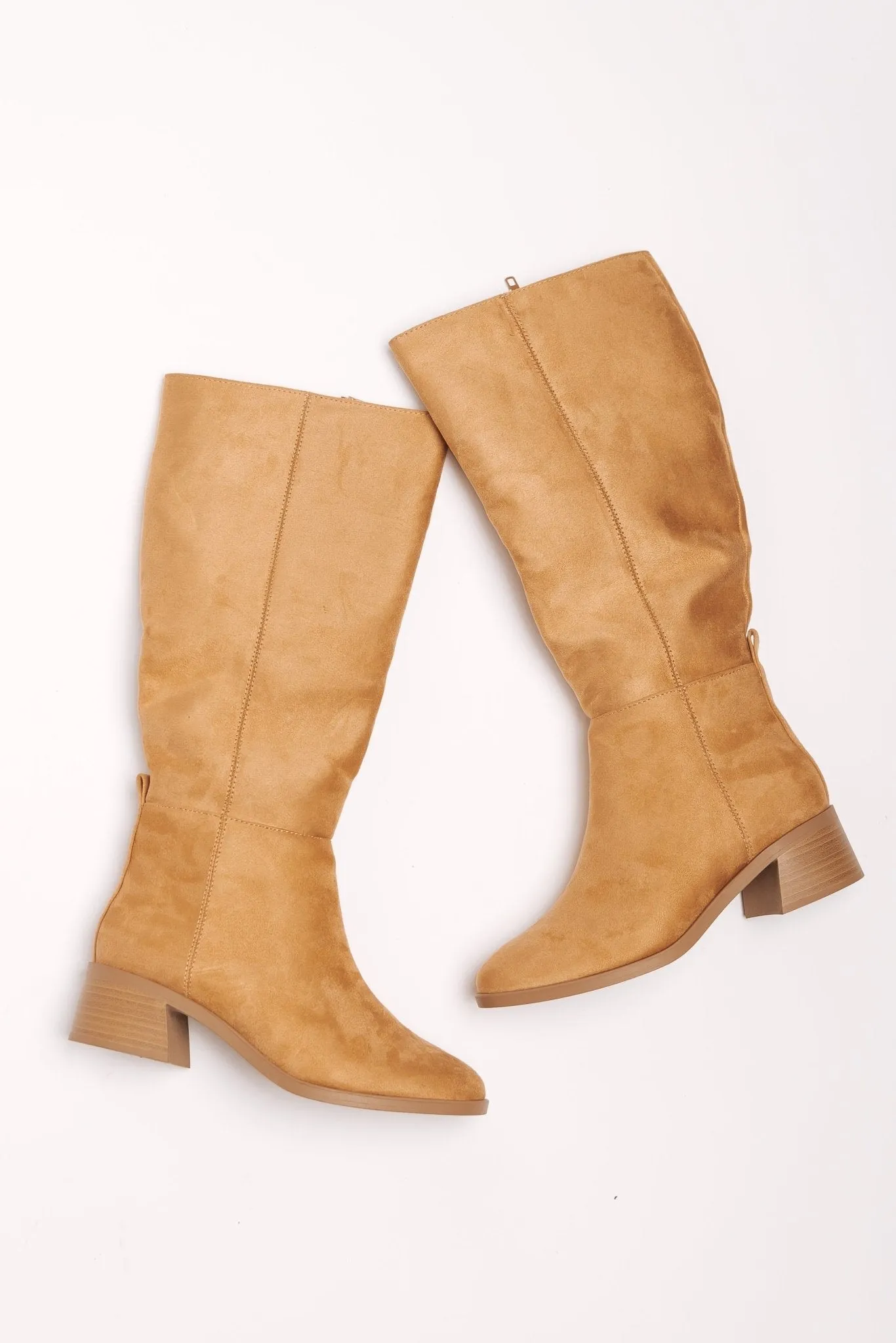 Vintage Tan Suede Knee High Boots - FINAL SALE